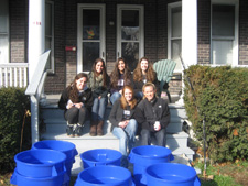 A group of University of Scranton seniors have started a recycling program for students living in off-campus houses and apartments. Students organizing the program, seated in front, from left, are Alex Von Nessen and Lauren Auwarter. Back row, from left, are Siobhan McKenna, Heather Mornan, Olivia Kozinski and Megan Walsh.